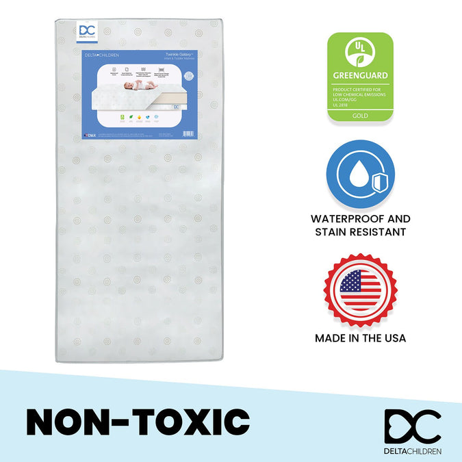 No Color (NO) 2-Twinkle Galaxy Dual Sided Recycled Fiber Core Crib and Toddler Mattress