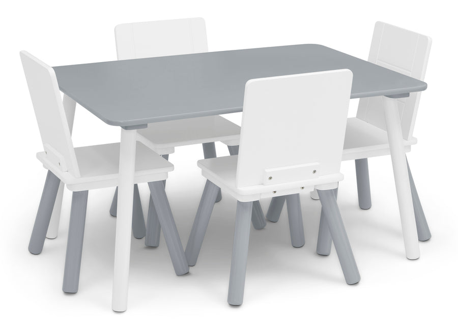 Light Grey and White (1176) 20-Kids Table and Chair Set (4 Chairs Included)