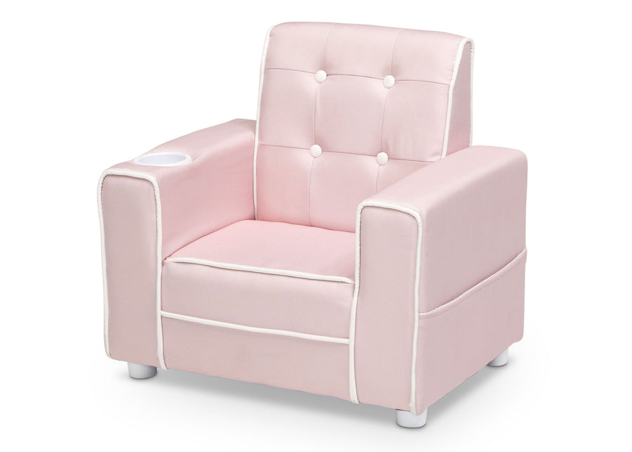 Pink (705C) 4-Chelsea Kids Upholstered Chair with Cup Holder