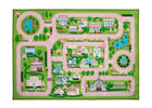 Pink City (3015) 6-Large Road Map Activity Rug for Girls and Boys - 54-inch L x 39-inch W