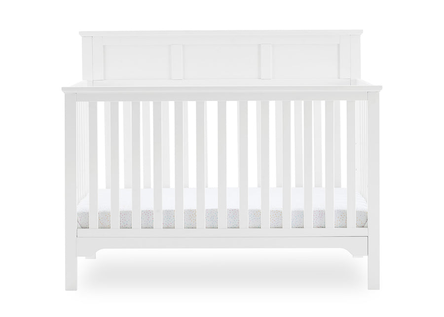 Bianca White (130) 10-Sweet Beginnings Hart Flat Top 6-in-1 Convertible Crib