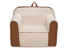 Cream Sherpa with Brown Leather (5047) 2-Cozee Sherpa and Faux Leather Chair for Kids