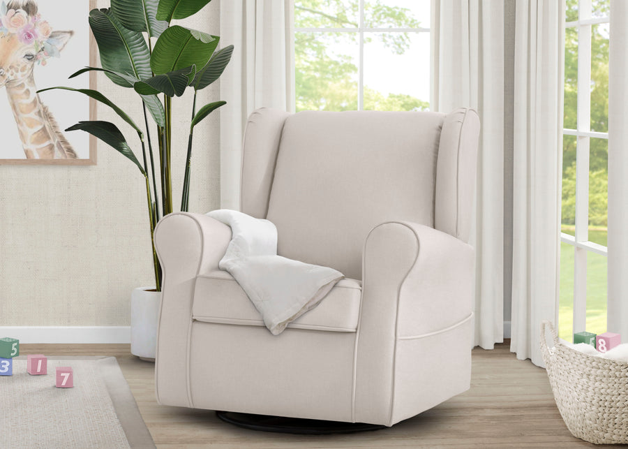 Cream (743) 9-Reston Nursery Glider Swivel Rocker Chair