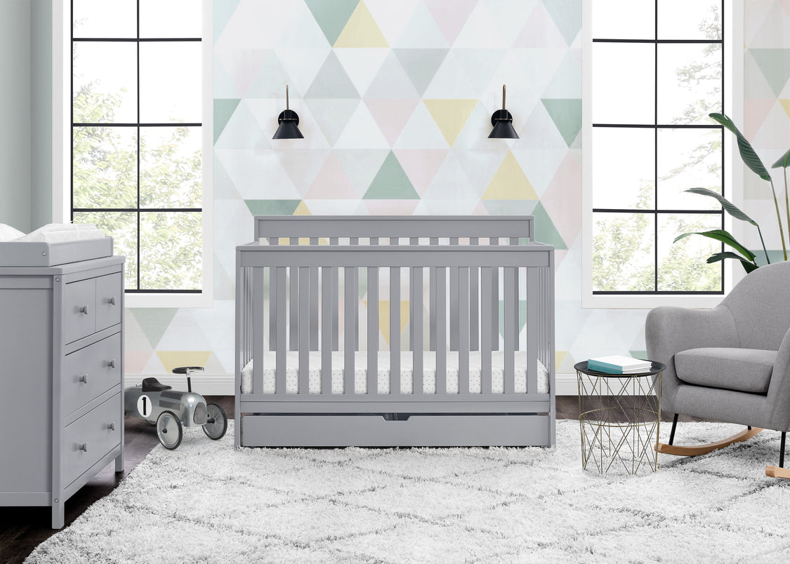 Mercer 6-in-1 Convertible Crib Grey