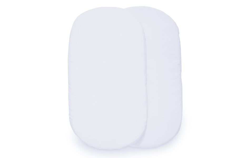 White (100) 4-Fitted Bassinet Sheet Set, 2-Pack - Compatible with the Following Delta Children Bassinets: 27504 & 27505