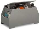 Delta Children Grey (026) Nolan Toybox (W101450), Right Silo with Props, a3a 6-Signature Toy Box w/ Book Storage