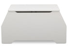 Delta Children Bianca White (130) Nolan Toybox (W101450), Front View, b4b 4-Signature Toy Box w/ Book Storage
