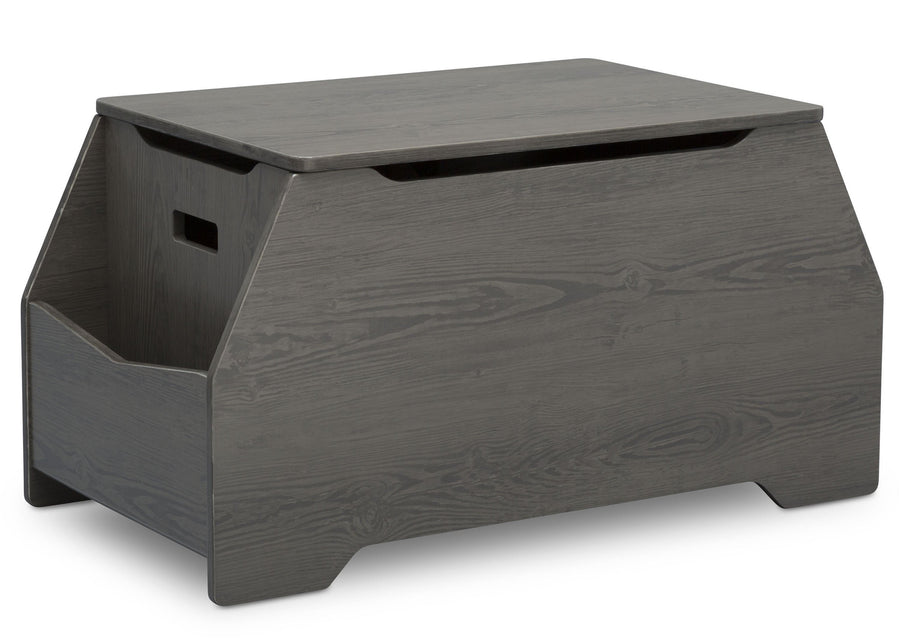 Delta Children Crafted Grey (1333) Nolan Toybox (W101450), Right Silo, c2c 11-Signature Toy Box w/ Book Storage