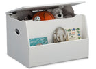 Delta Children Bianca White (130) Nolan Toybox (W101451), Right Silo with Props, b3b 2-Classic Toy Box with Book Storage