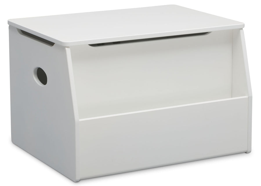 Delta Children Bianca White (130) Nolan Toybox (W101451), Right Silo b2b 3-Classic Toy Box with Book Storage