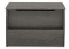 Delta Children Crafted Grey (1333) Nolan Toybox (W101451), Front Facing, c4c 12-Classic Toy Box with Book Storage