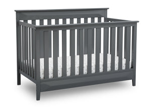 Delta Children Charcoal Grey (029) Cameron 4-in-1 Convertible Baby Crib Angled View a4a 5