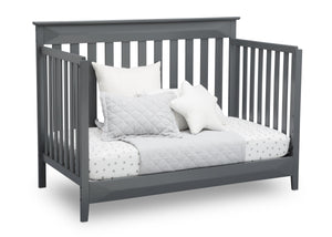 Delta Children Charcoal Grey (029) Cameron 4-in-1 Convertible Baby Crib Day Bed Angled View a6a 7