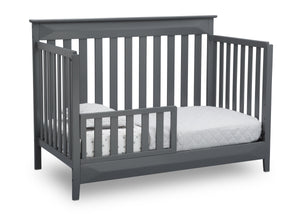 Delta Children Charcoal Grey (029) Cameron 4-in-1 Convertible Baby Crib Toddler Bed Angled View a5a 6