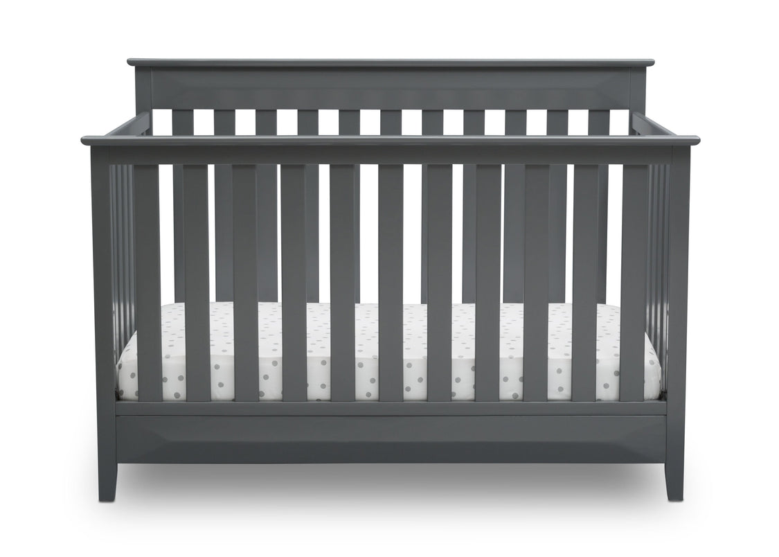 Delta Children Charcoal Grey (029) Cameron 4-in-1 Convertible Baby Crib Front View a3a