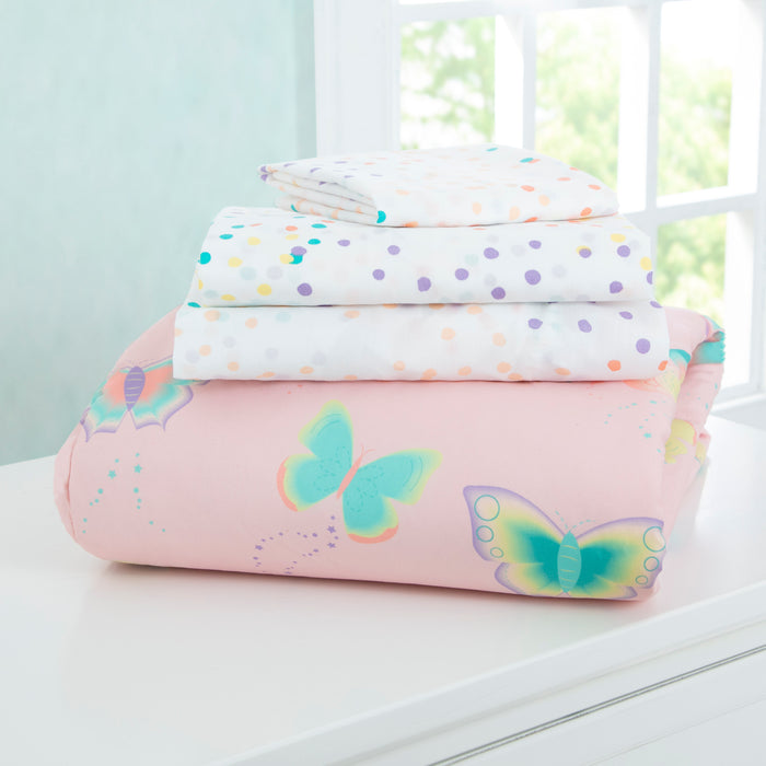 Flutter (3016) 0-Girls 4-Piece Toddler Bedding Set
