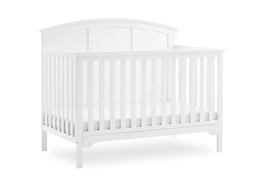 Textured White (1349) 19-Sweet Beginnings Sage Curve Top 6-in-1 Convertible Crib