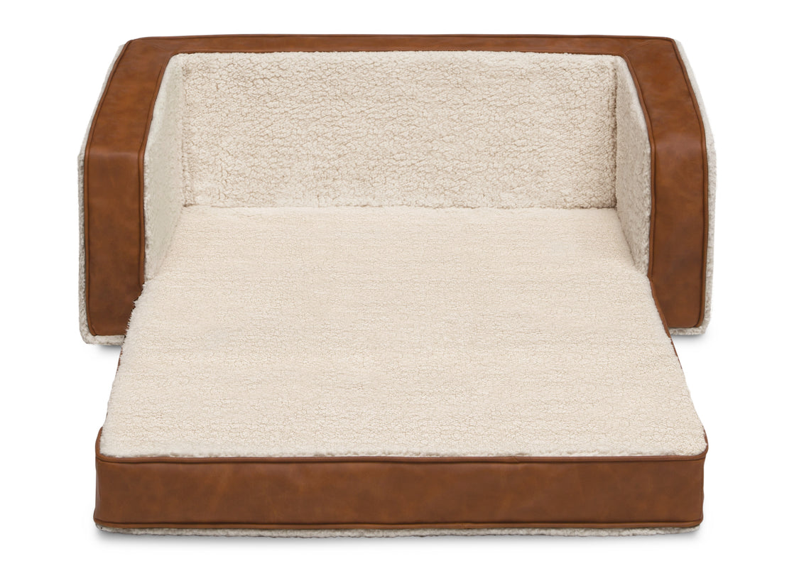 Cream Sherpa with Brown Leather (5047)