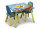 Baby Shark (1127) 3-Baby Shark Kids Table and Chair Set With Storage