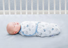 Boy (5003) 3-Little Lambs Adjustable Swaddle Wrap - Size Small/Medium, Fits Babies 0-3 Months/7-14 lbs.