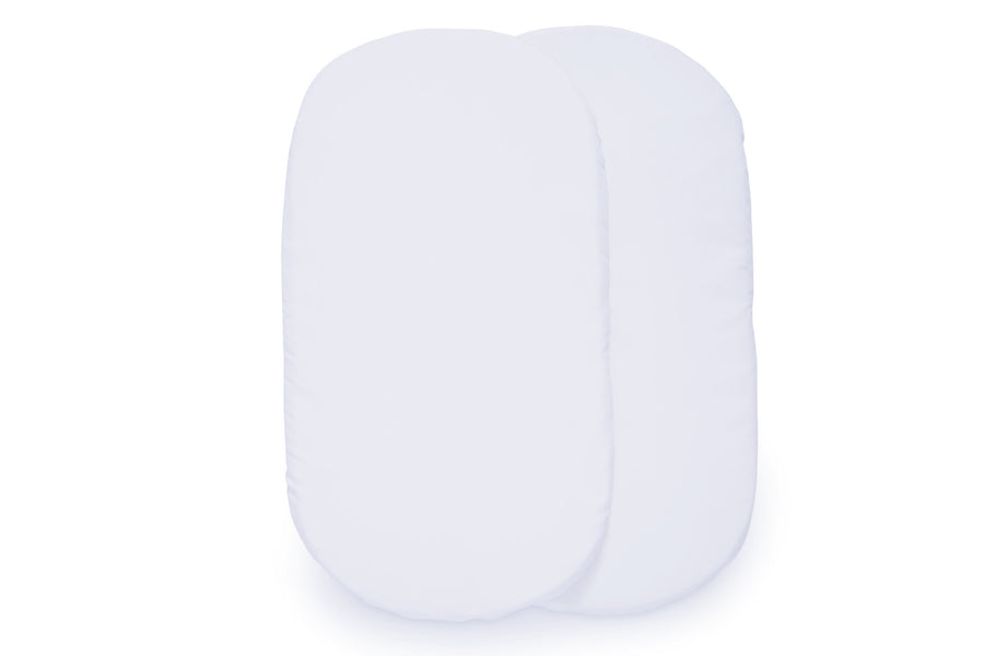 White (100) 3-Fitted Bassinet Sheet Set, 2-Pack – Compatible with the Following Simmons Kids Bassinets: 25502 and 25518