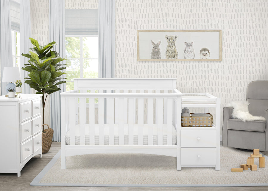Bianca White (130) 7-Presley Convertible Crib and Changer