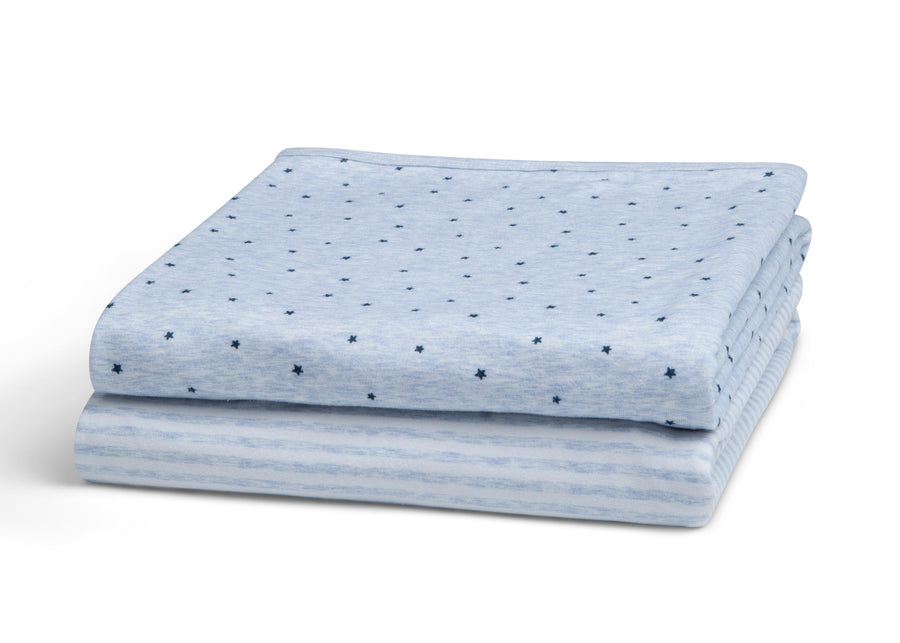 Blue Stars & Stripes (2242) 8-babyGap Reversible 100% Organic Cotton Blankets - 2 Pack