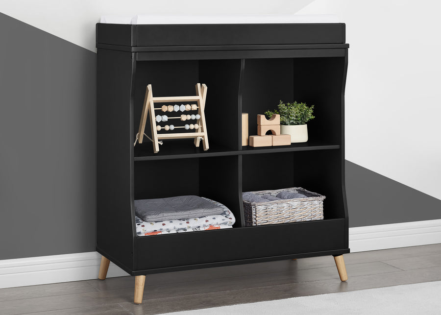 Midnight Grey with Natural (1372) 11-Jordan Storage Changing Table
