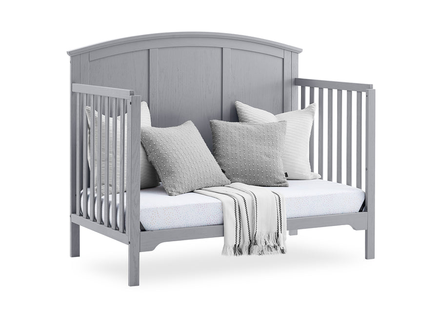 Textured Grey (1450) 6-Sweet Beginnings Sage Curve Top 6-in-1 Convertible Crib