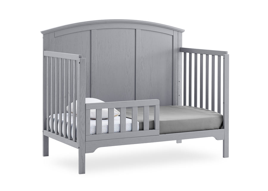 Textured Grey (1450) 4-Sweet Beginnings Sage Curve Top 6-in-1 Convertible Crib